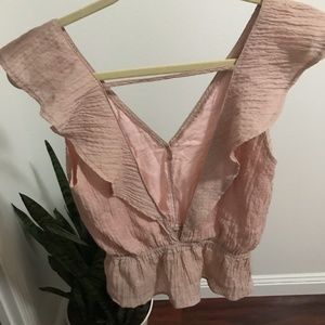 Pink Ruffle Crop Top
